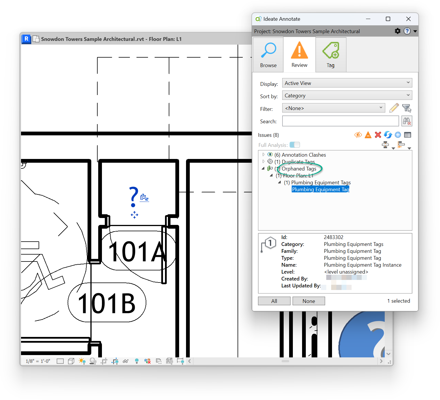 find orphaned Revit tags and keynotes